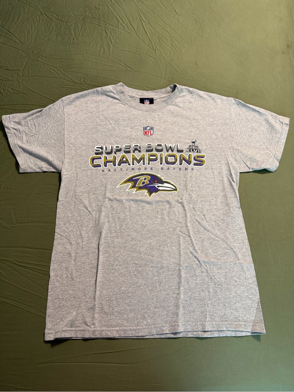 NFL Baltimore Ravens Gray Super Bowl Champions Tee